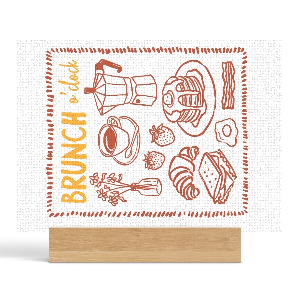 Brunch O'Clock Abstract Glass Cutting Board 10×8 - Picture 3 of 4